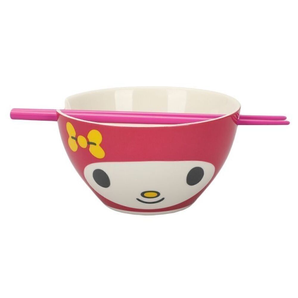 My Melody Character‎ Face 6” 20 oz Ramen Bowl With Chopsticks NEW